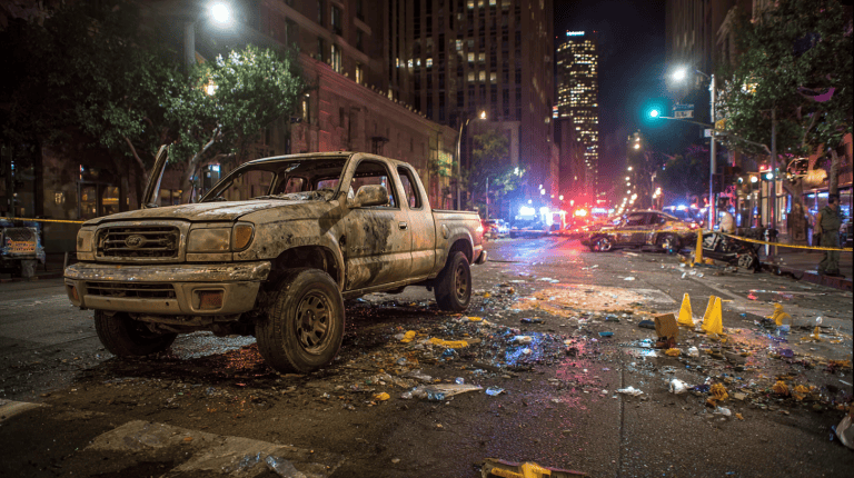 Fireball Collision in Downtown LA